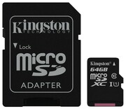 Карта памяти MicroSD 64Gb Kingston Select (Black) SDCS/64GB