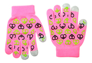 Перчатки сенсорные GIO (Love розовые сердца) для детей