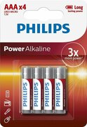 Купить Батарейки PHILIPS POWER Alkaline AAA блистер 4 шт.