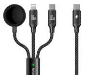 Купить Кабель 3 в 1 McDodo USB-C to Type-C+Lightning+Magsafe (CA-4940) 100W 1.2m черный