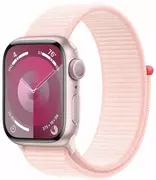Купить Apple Watch Series 9 41mm Pink Aluminum Case with Light Pink Sport Loop (MR953QP/A)