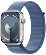Купить Apple Watch Series 9 45mm Silver Aluminum Case with Winter Blue Sport Loop (MR9F3QP/A)