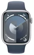 Купить Apple Watch Series 9 41mm Silver Aluminum Case with Storm Blue Sport Band - S/M