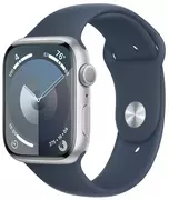 Купить Apple Watch Series 9 45mm Silver Aluminum Case with Storm Blue Sport Band - M/L