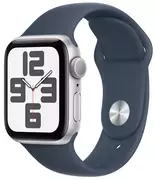 Купить Apple Watch SE GPS 40mm Silver Aluminium Case with Storm Blue Sport Band - M/L