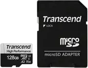 Карта пам'яті microSD Transcend 128GB C10 UHS-I U3 A2 R160/W125MB/s + SD