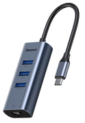Купить HUB USB3.0 Baseus Enjoy Series Type-C to 3USB (Gray) CAHUB-M0G