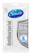 Купить Влажные салфетки Smile Antibacterial со спиртом 15 шт. 42502561