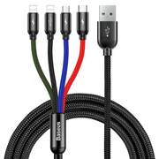 Kабель Baseus USB - microUSB+Lightning+USB-C (4 в 1) 1,2m (Black) CA1T4-A01