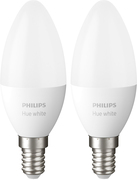 Комплект ламп Philips Hue E14, 5.5W(40Вт), 2700K, White, Bluetooth, димируемая,  2 шт 929002039904