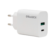 Универсальное сетевое ЗУ BlackBox (2UTR3033-QP) USB-A + USB-C max 38W (White)
