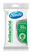 Влажные салфетки Smile Antibacterial с соком подорожника 15 шт. 42213231