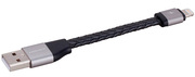 Кабель Momax Elite Link 11cm Lightning кожаный (Black) DL1D