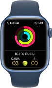 Купить Apple Watch Series 7 41mm Blue Aluminum Case with Abyss Blue Sport Band MKN13UL/A