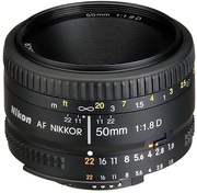 Купить Объектив Nikon 50 mm f/1.8D AF NIKKOR (JAA013DA)