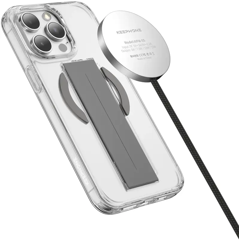 Чохол для iPhone 15 Pro Max Keephone MagGrip MagSafe Case Titanium (KPMAS15PMTGY) - фото - №5