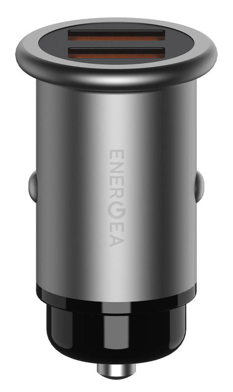 Универсальное автомобильное ЗУ Energea (Mini Drive 2) QC3.0/SCP mini 4.8 A (Dark Grey) фото