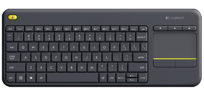 Клавіатура бездротова Logitech K400 Plus Wireless Touch (Black) фото