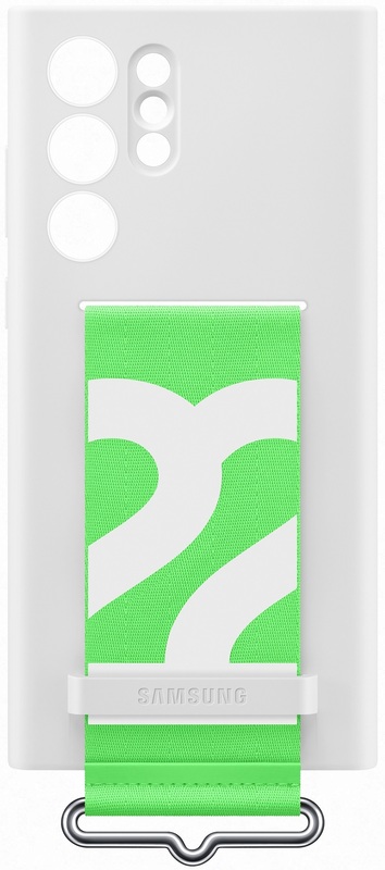 Чохол для Samsung s22 Ultra Silicone with Strap Cover (White) фото