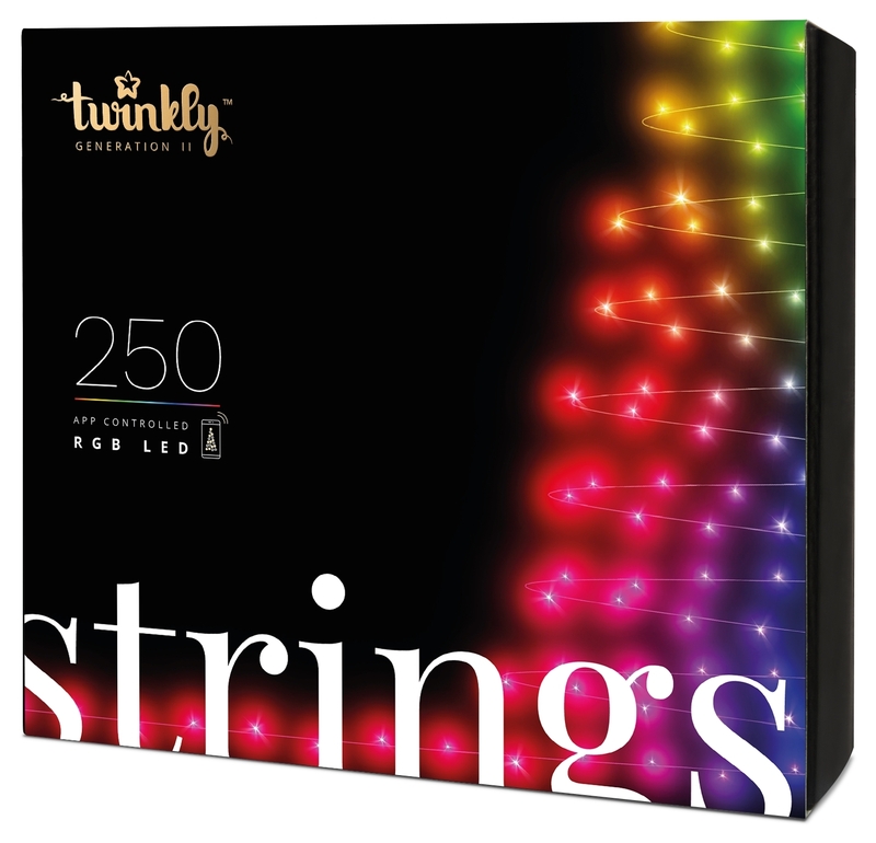 Гирлянда Twinkly Smart LED Strings RGB 250, Gen II, IP44 20 м (кабель черный) TWS250STP-BEU фото