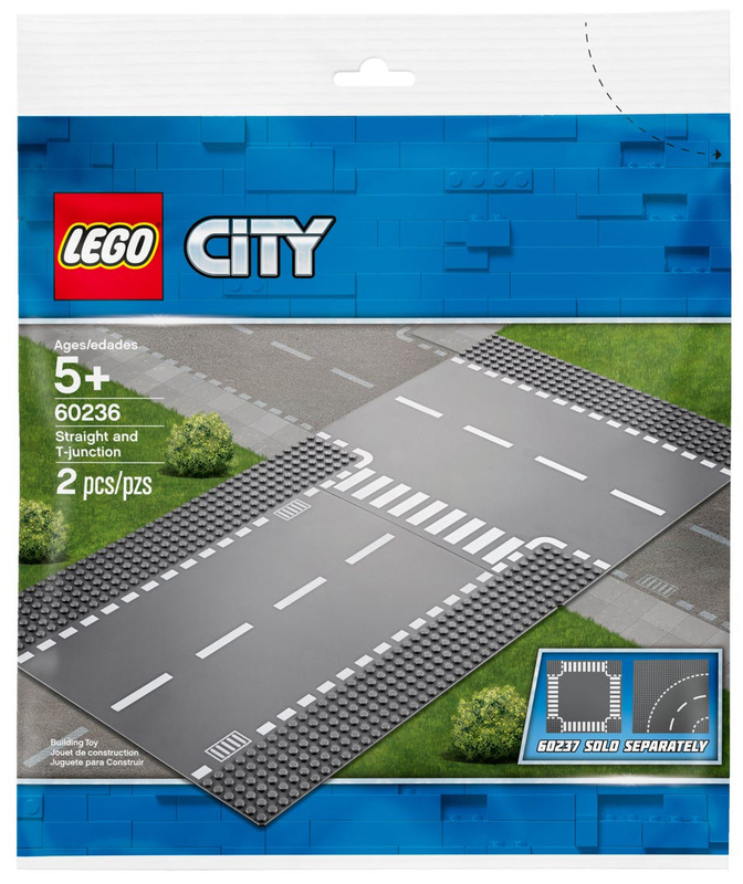Конструктор LEGO City Пряме й Т-подібне перехрестя 60236 фото