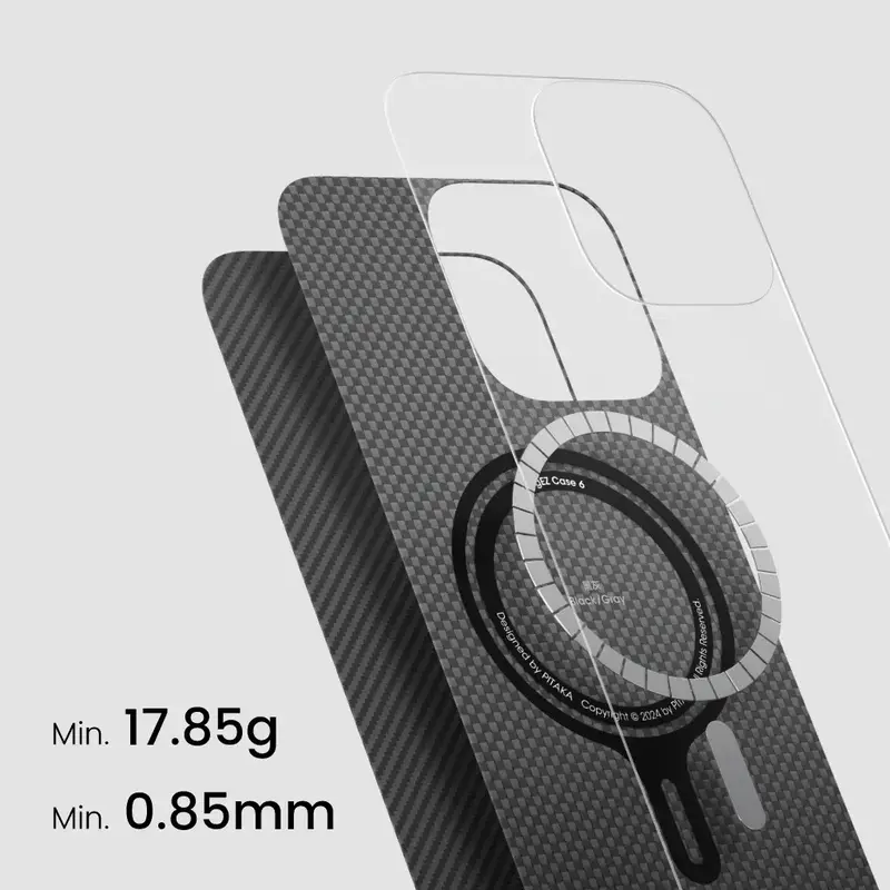 Чохол для iPhone 16 Pro Pitaka Ultra-Slim Case Classic Twill 600D Black/Grey (KI1601PA) фото