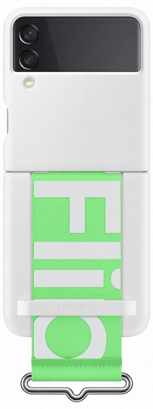 Чохол для Samsung Flip 3 Silicone Cover with Strap (White) EF-GF711TWEGRU фото