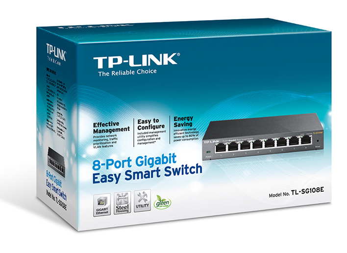 Коммутатор TP-Link TL-SG108E сетевой 8-портовый гигабитный фото