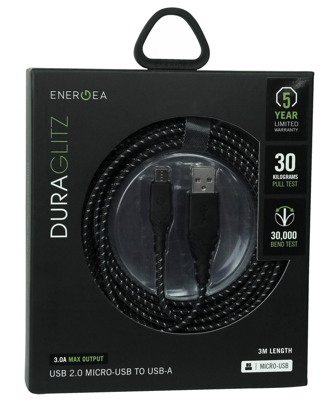 Kабель USB - microUSB Energea DuraGlitz 3M (Black) фото