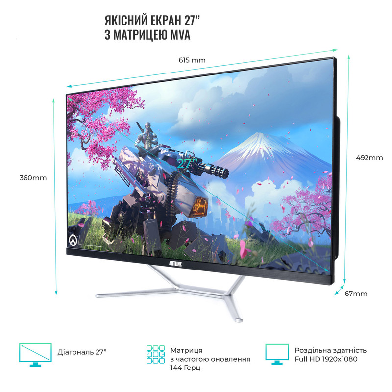 Моноблок ARTLINE Gaming G75 (G75v37) Black - фото - №1