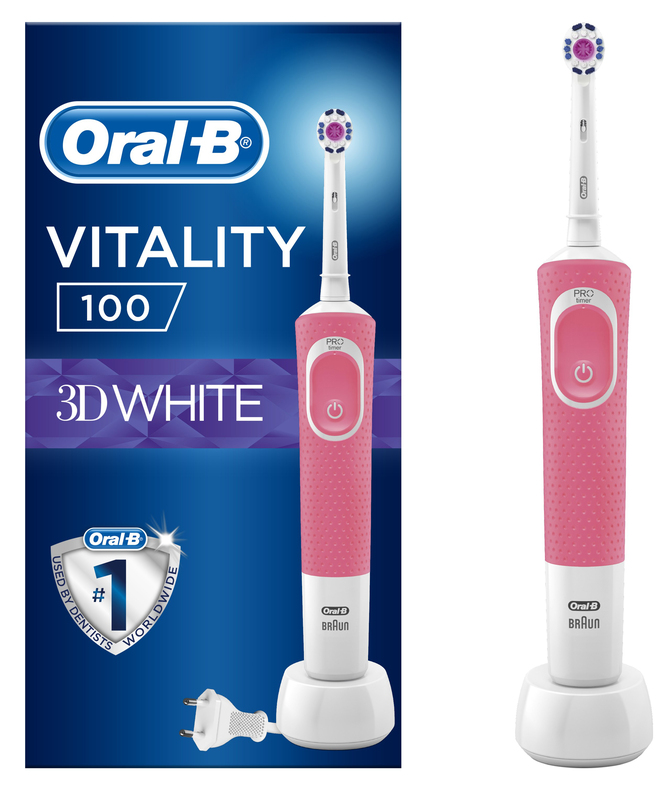 Електрична зубна щітка ORAL-B Vitality 3D White D100 Pink (4210201234173) фото