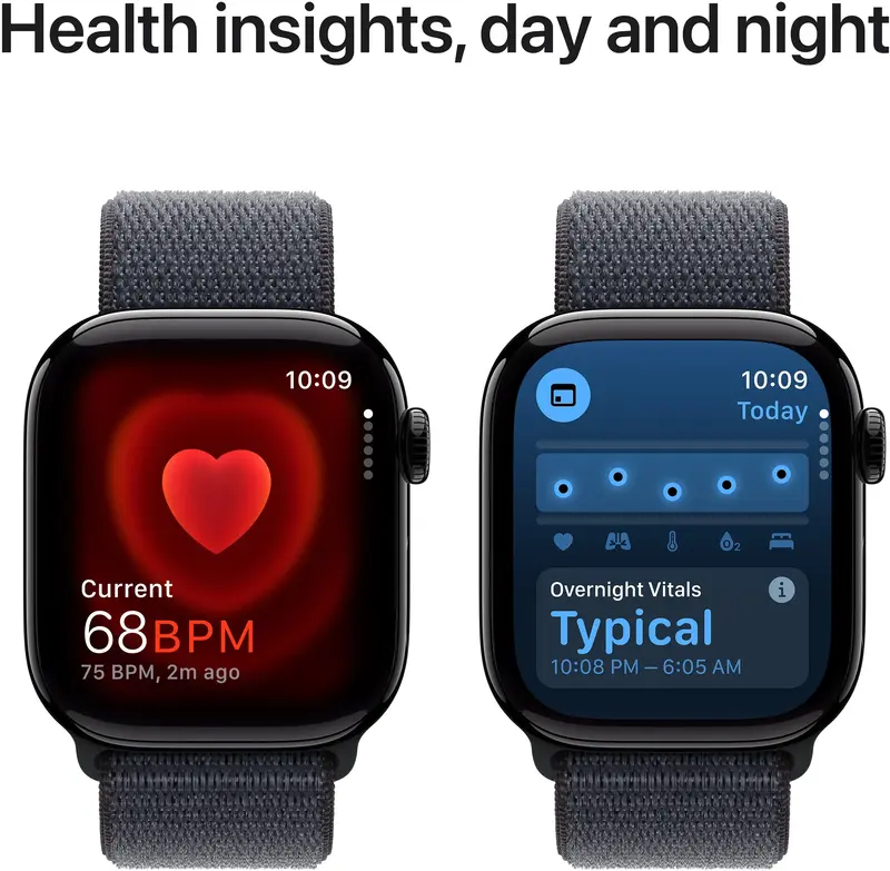 Apple Watch Series 10 GPS + Cellular 42mm Jet Black Aluminium Case with Ink Sport Loop - фото - №4