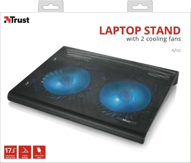 Подставка для ноутбука Trust Azul 17.3" BLUE LED (Black) 20104_TRUST фото