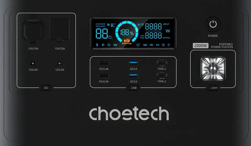 Зарядна станція 2000Вт Choetech (BS006-EU-BK) - фото - №3