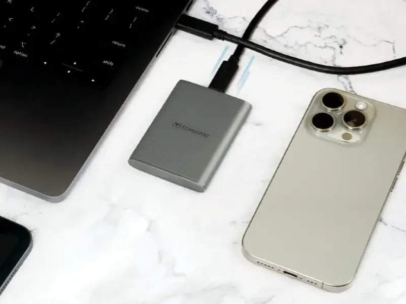 Зовнiшнiй SSD Transcend 2TB USB 3.2 Gen 2x2 Type-C ESD360C R2000/W2000MB/s Сірий - фото - №5