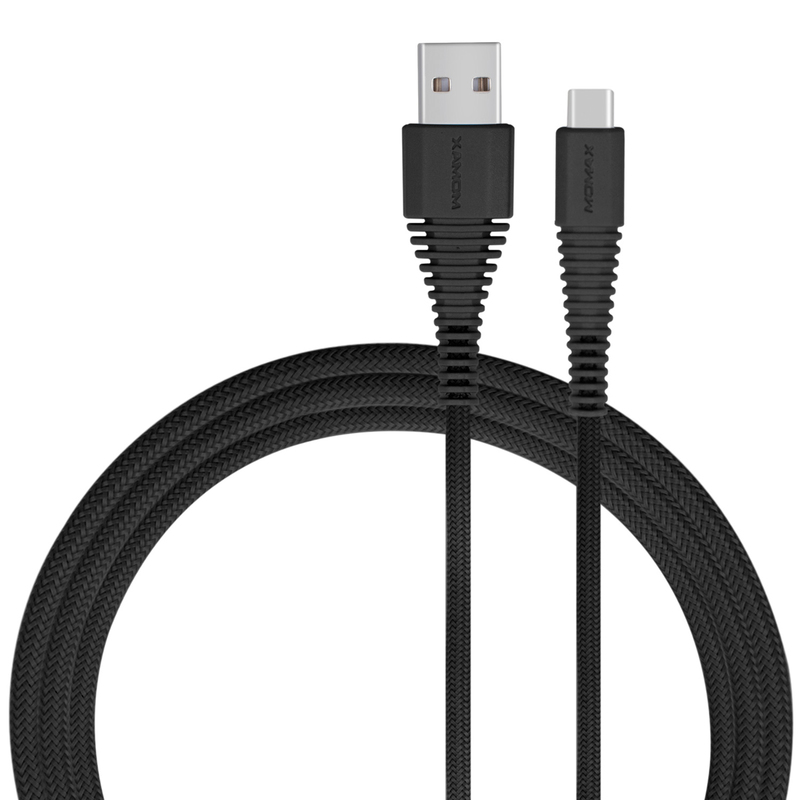 Кабель Momax 1.2m USB to USB-C Tough Link (Black) DTA5D фото