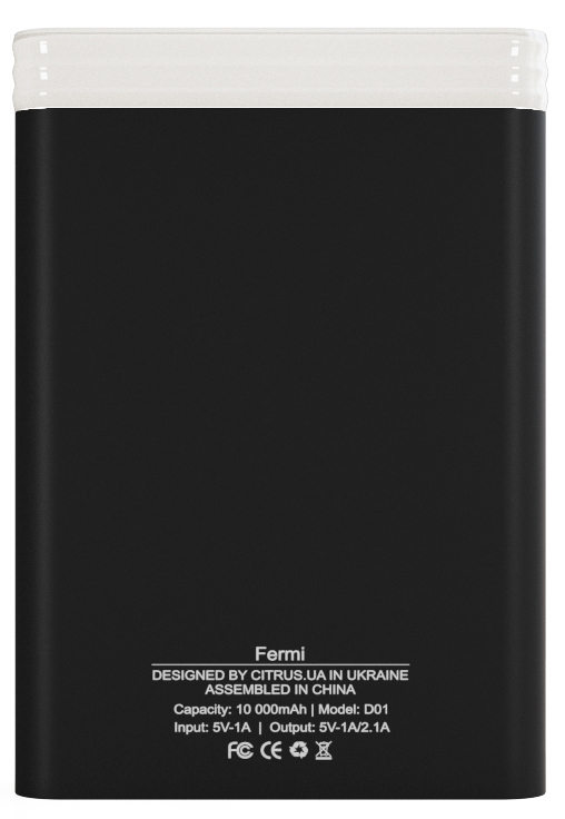 Портативная батарея Fermi 10000 mAh black (D01) фото