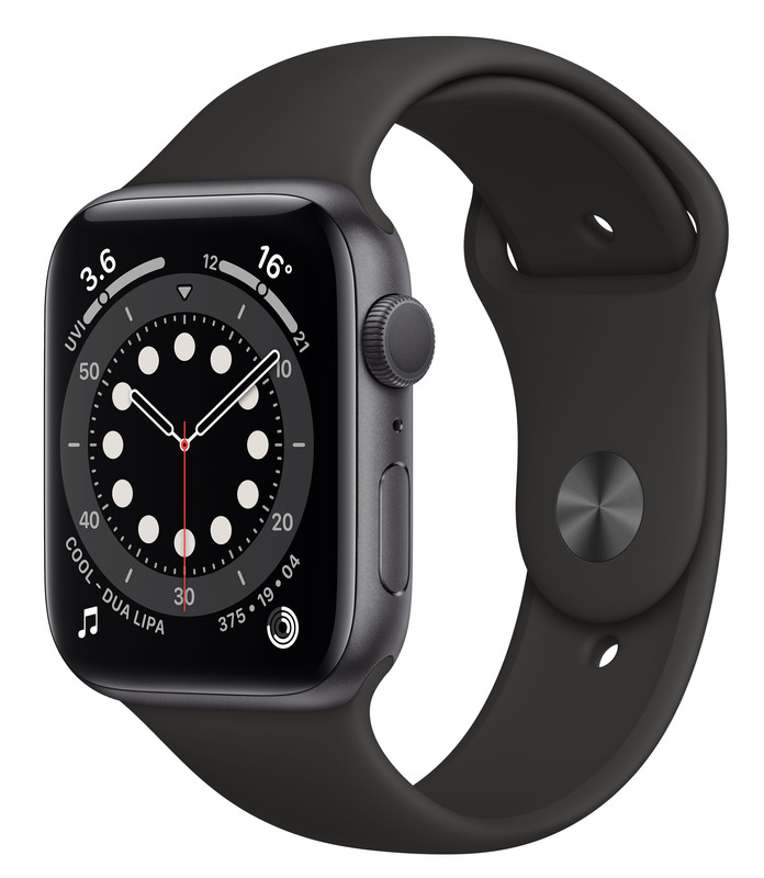 Apple Watch Series 6 40mm Space Gray Aluminum Case with Black Sport Band MG133 фото