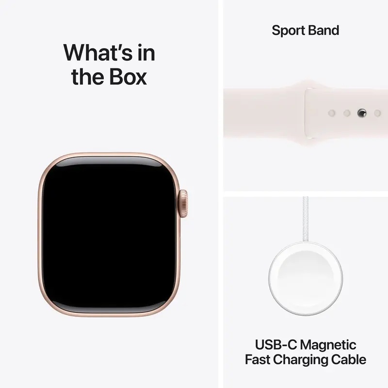 Apple Watch Series 10 GPS + Cellular 42mm Rose Gold Aluminium Case with Light Blush Sport Band - M/L - фото - №8