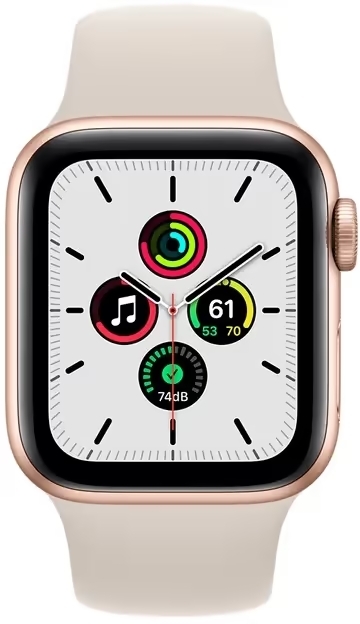 Apple Watch SE 40mm Gold Aluminum Case with Starlight Sport Band MKQ03UL/A фото
