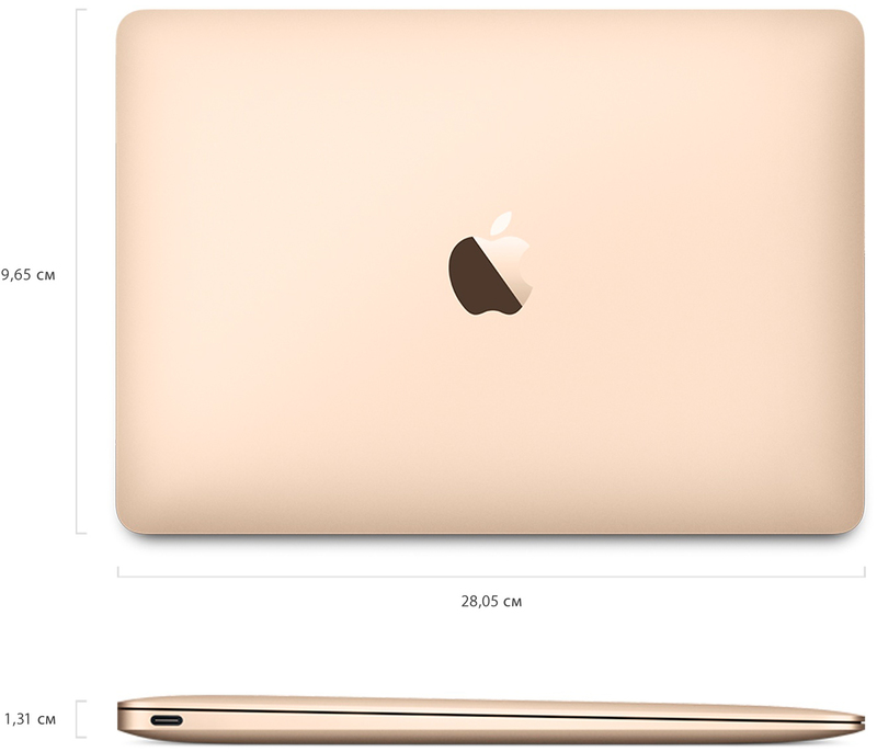 Apple MacBook 12" 256Gb (MLHE2UA/A) Gold фото