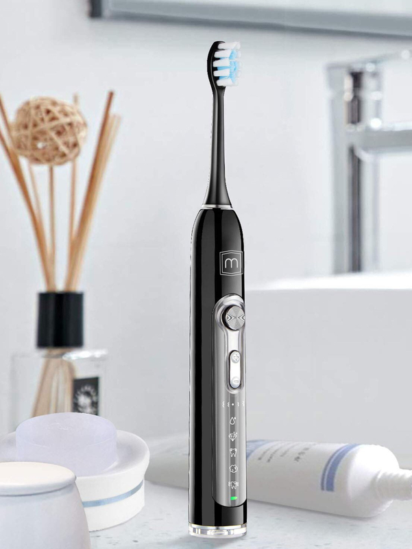 Ультразвукова зубна щітка MEDICA+ PROBRUSH 9.0 (ULTASONIC) BLACK+насадки 6шт фото