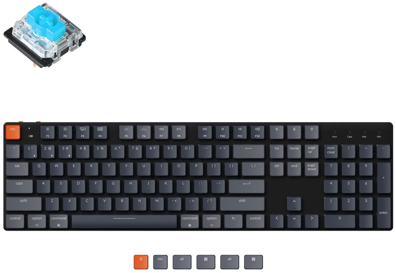 Бездротова клавіатура Keychron K5SE 104 Key Gateron Blue White Led WL UA (Black) K5SEG2_KEYCHRON фото