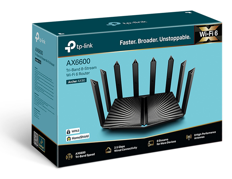 Интернет роутер TP-Link Archer AX90 Wi-Fi 6 (2.4Gz/5Gz/5Gz) 6579Mbps фото