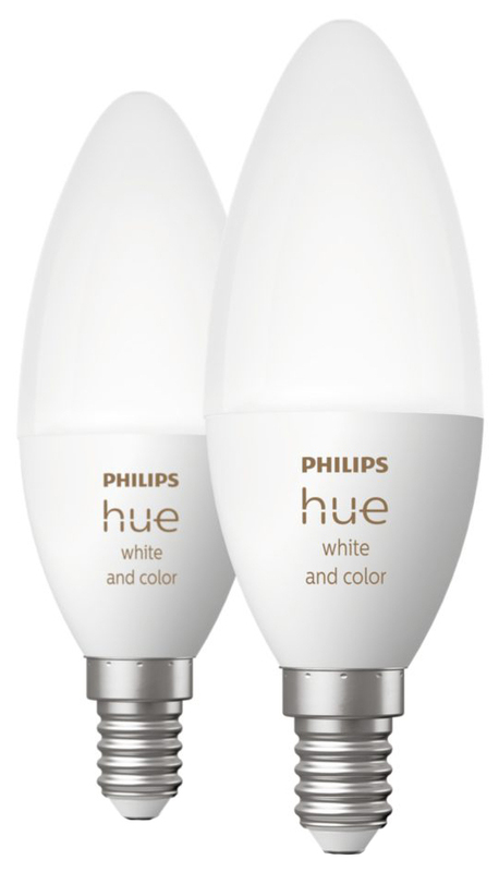 Комплект ламп Philips Hue E14, 5.3W(40Вт), 2000K-6500K, Color, Bluetooth, диммируемая, 2 шт 929002294210 фото