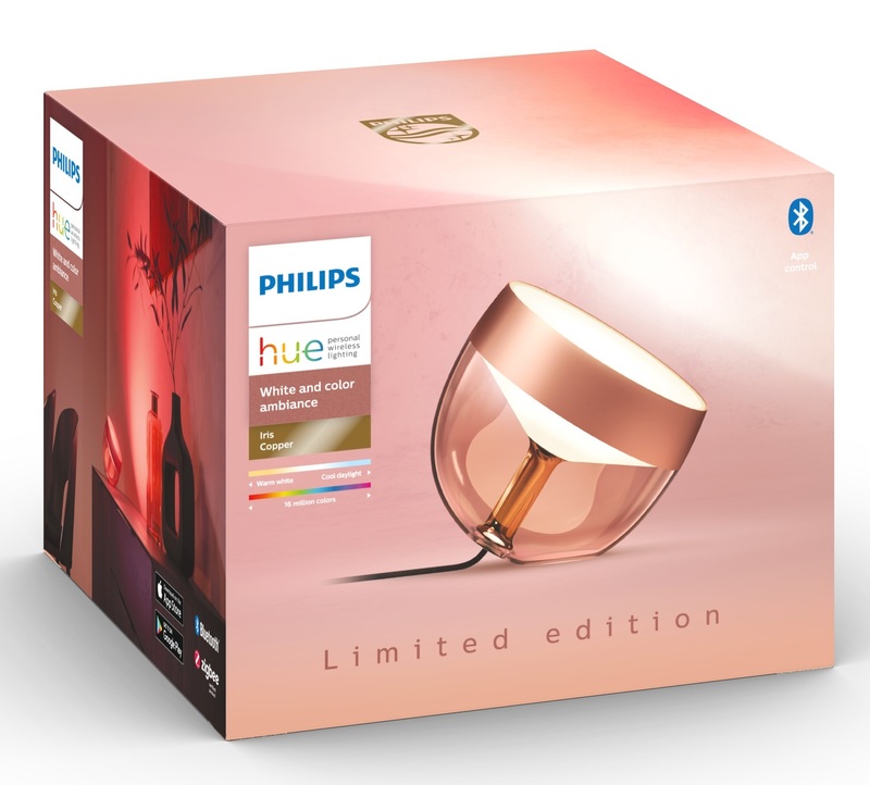 Настольная лампа Philips Hue Iris, 2000K-6500K, Color, Bluetooth, димируемая (Copper) 929002376801 фото