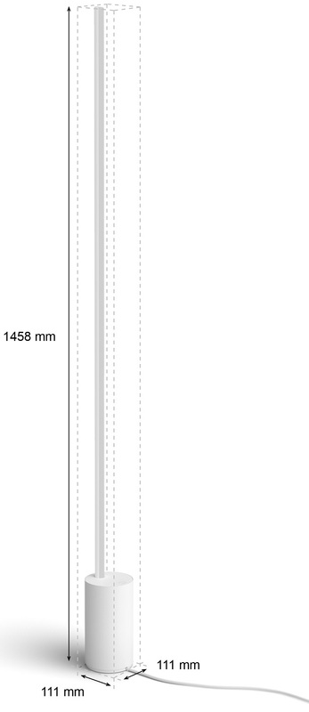 Торшер умный Philips Hue Signe, 2000K-6500K, RGB, 145 см (White) 915005987101 фото
