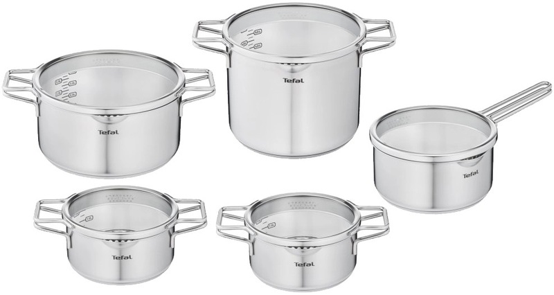 Набор посуды Tefal Nordica 10 предметов, нерж. сталь H852SA55 - фото - №0