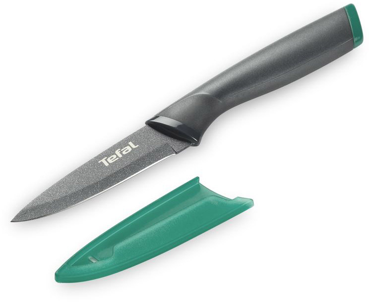 Кухонний ніж для чищення овочів Tefal Fresh Kitchen, довжина леза 9 см, нерж.сталь, чохол K1220604 фото