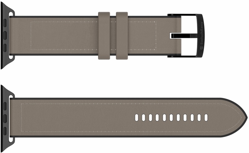 Ремінець For Apple Watch 38/40/41mm SwitchEasy Hybrid Leather Watch Band (Stone Gray) фото